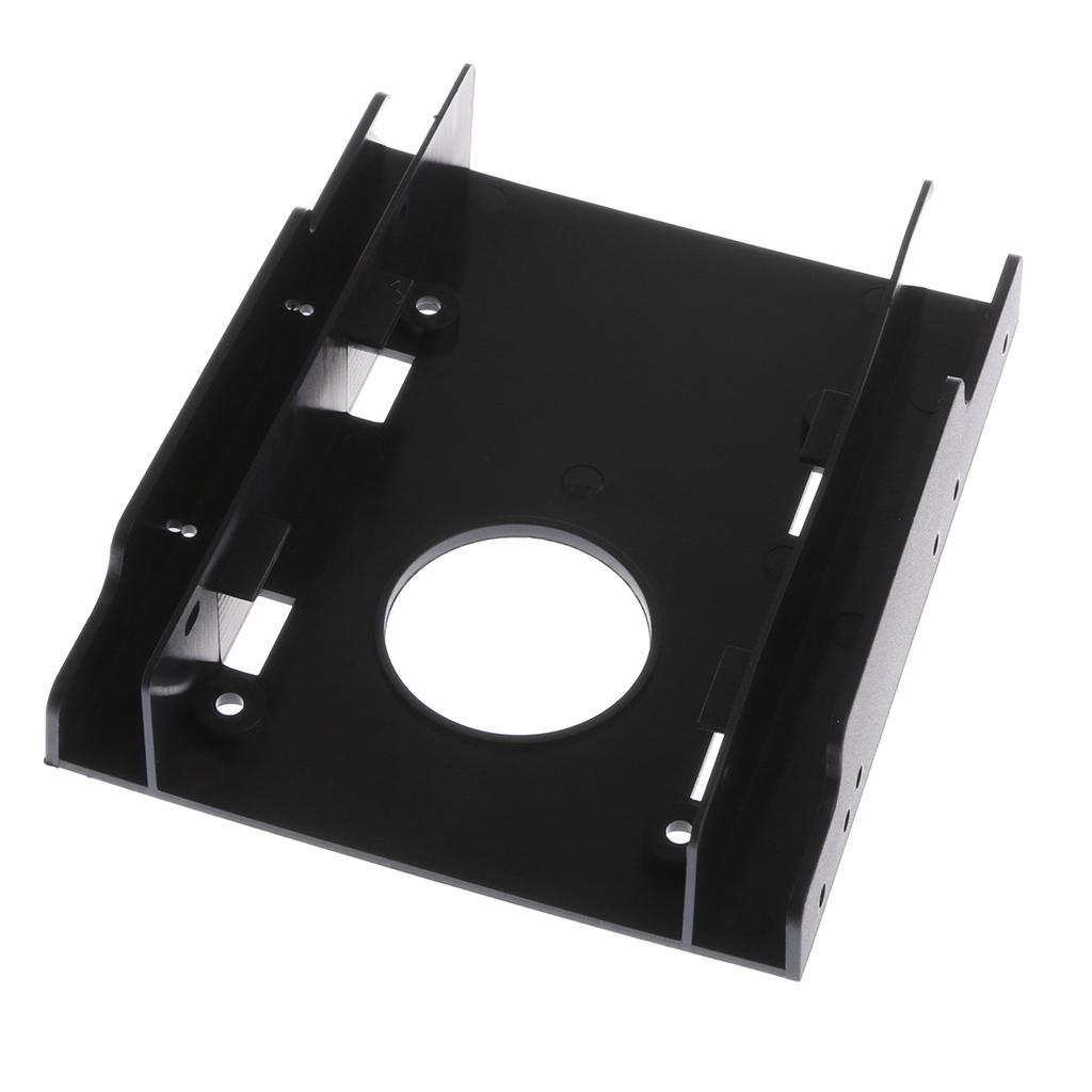 2x Dual 2.5'' to 3.5 Mounting Bracket Dual HDD Dock Holder Tray Plastic