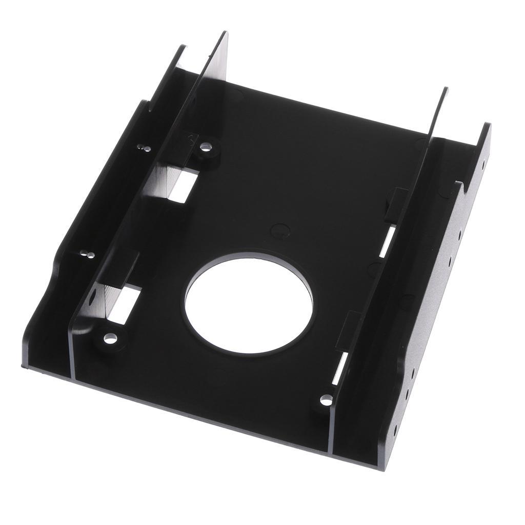 2x Dual Ports 2.5'' to 3.5'' Adapter Mounting Bracket Hard Drive Holder
