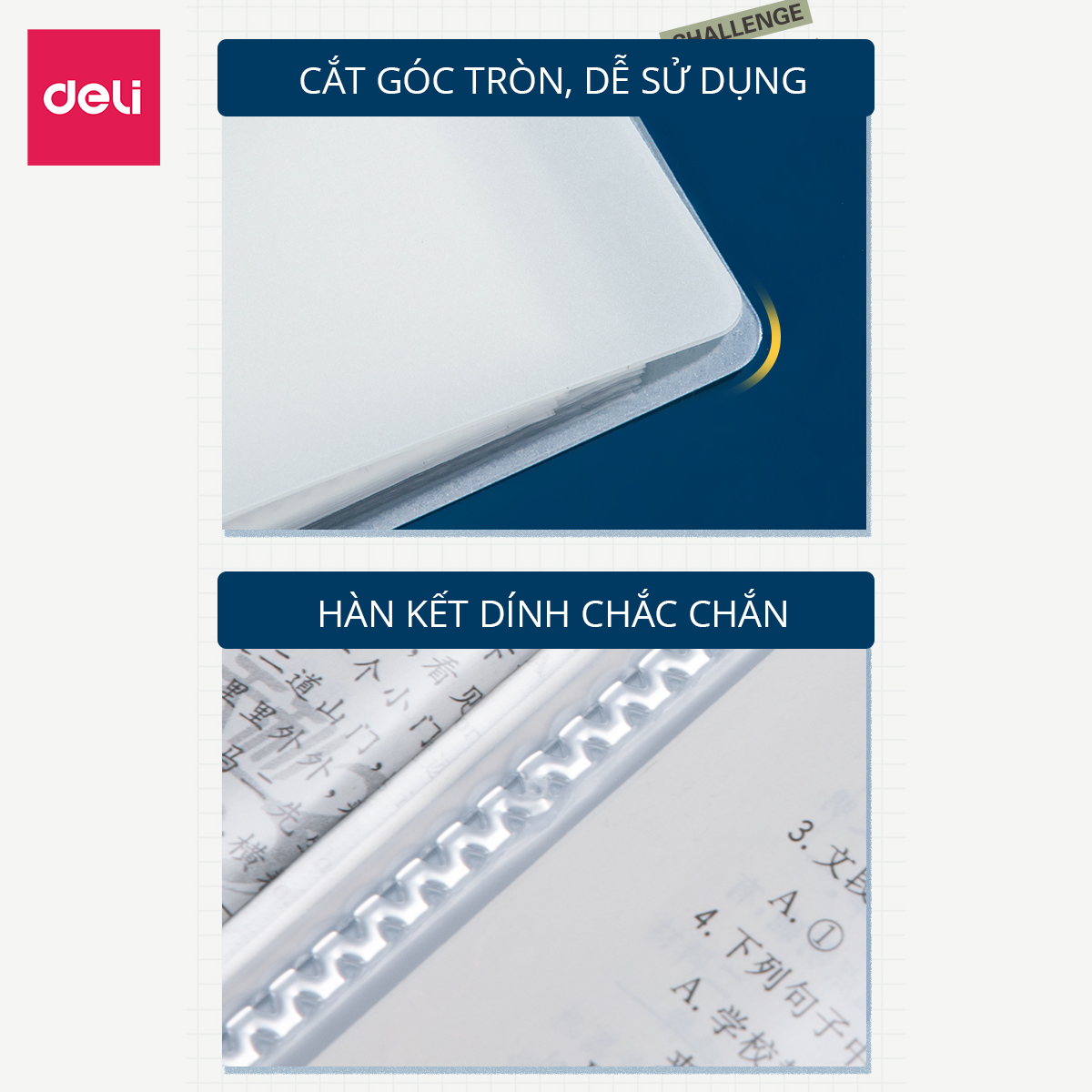 File lá học sinh sinh viên văn phòng khổ A4 Deli - 30/40 lá - Chất liệu nhựa PP cao cấp họa tiết phi hành gia độc đáo xinh xắn - 72665 / 72666