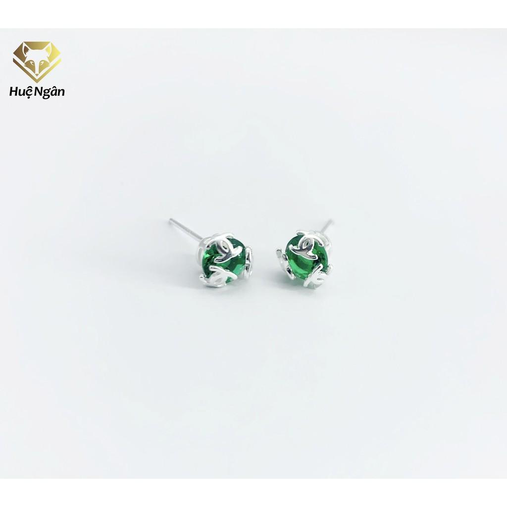 Bông tai bạc Ý 925 Bạc xinh Huệ Ngân Nụ Đá YCXR140