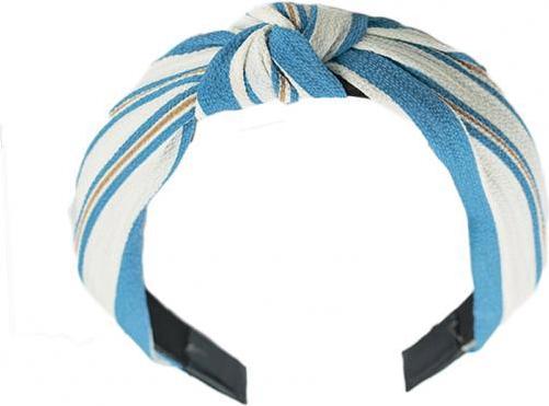 Bờm cài tóc turban nữ kẻ xanh trăng bản to BN17