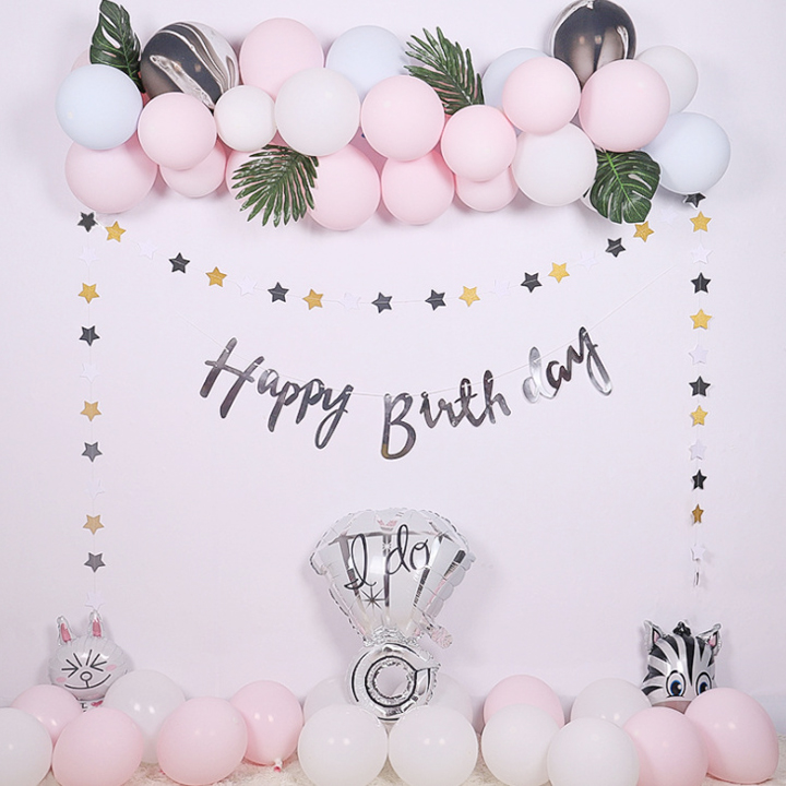 Bộ Trang Trí Sinh Nhật, Thôi Nôi Cho Các Bé - Mẫu Hình Nhẫn Kim Cương Lớn - Set Birthday Decorations