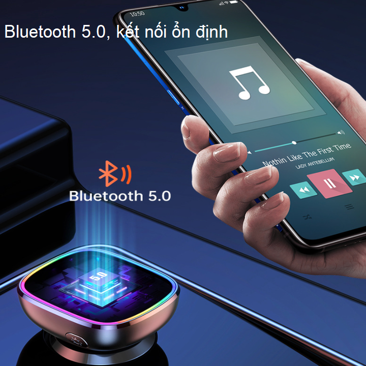 Tẩu nghe nhạc ô tô Hyundai M36 QC3.0 Kết nối bluetooth - HÀNG NHẬP KHẨU