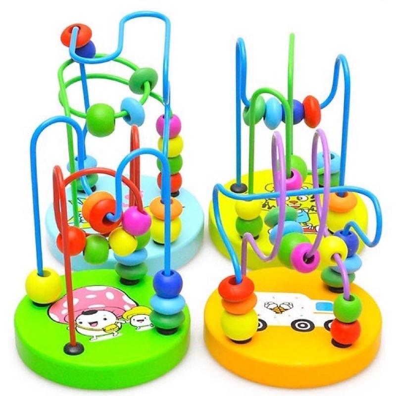 Đồ Chơi Gỗ Luồn Hạt Mê Cung Cho Bé Sáng Tạo, Khéo Léo