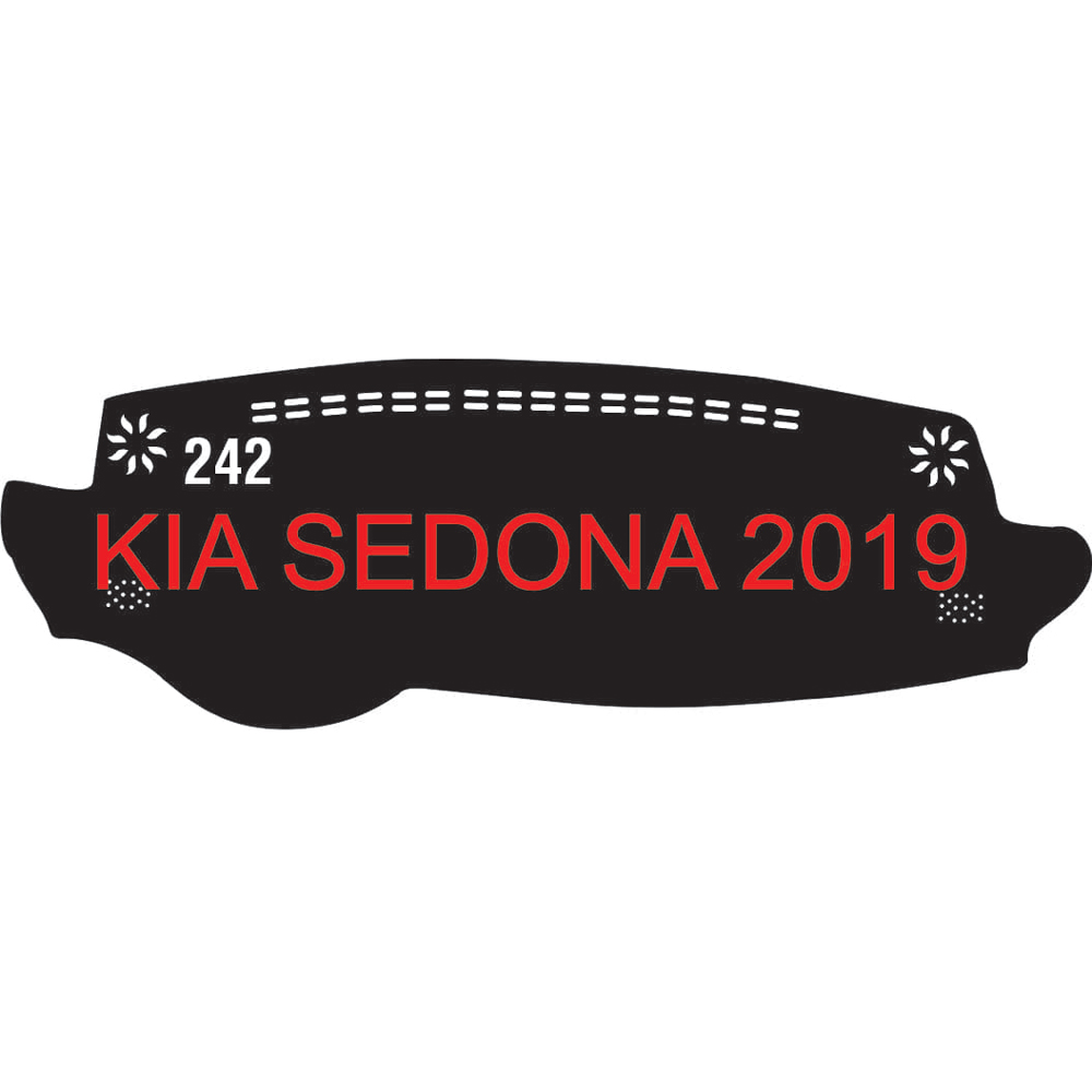 Thảm da Taplo vân Carbon Cao cấp dành cho xe Kia-Sedona-2015-2020 có khắc chữ Kia-Sedona và cắt bằng máy lazer