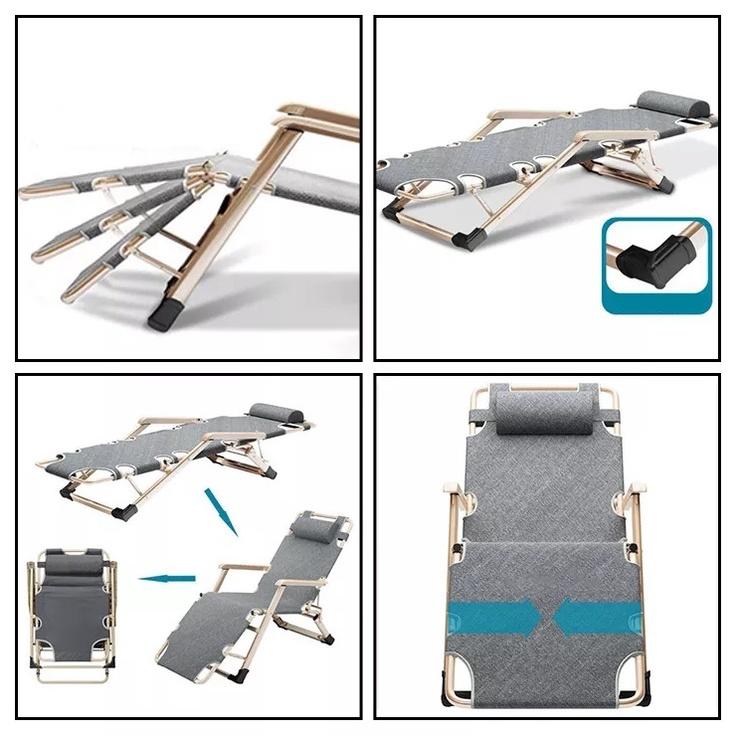Folding Deck Chair Office Siesta Deck Chair Dual-use Outdoor Household Recliner Lazy Balcony Sun Lounge Chair Multifunctional./ Ghế xếp thư giãn, ghế xếp du lịch, giường gấp văn phòng, nội thất, ghế xếp gọn