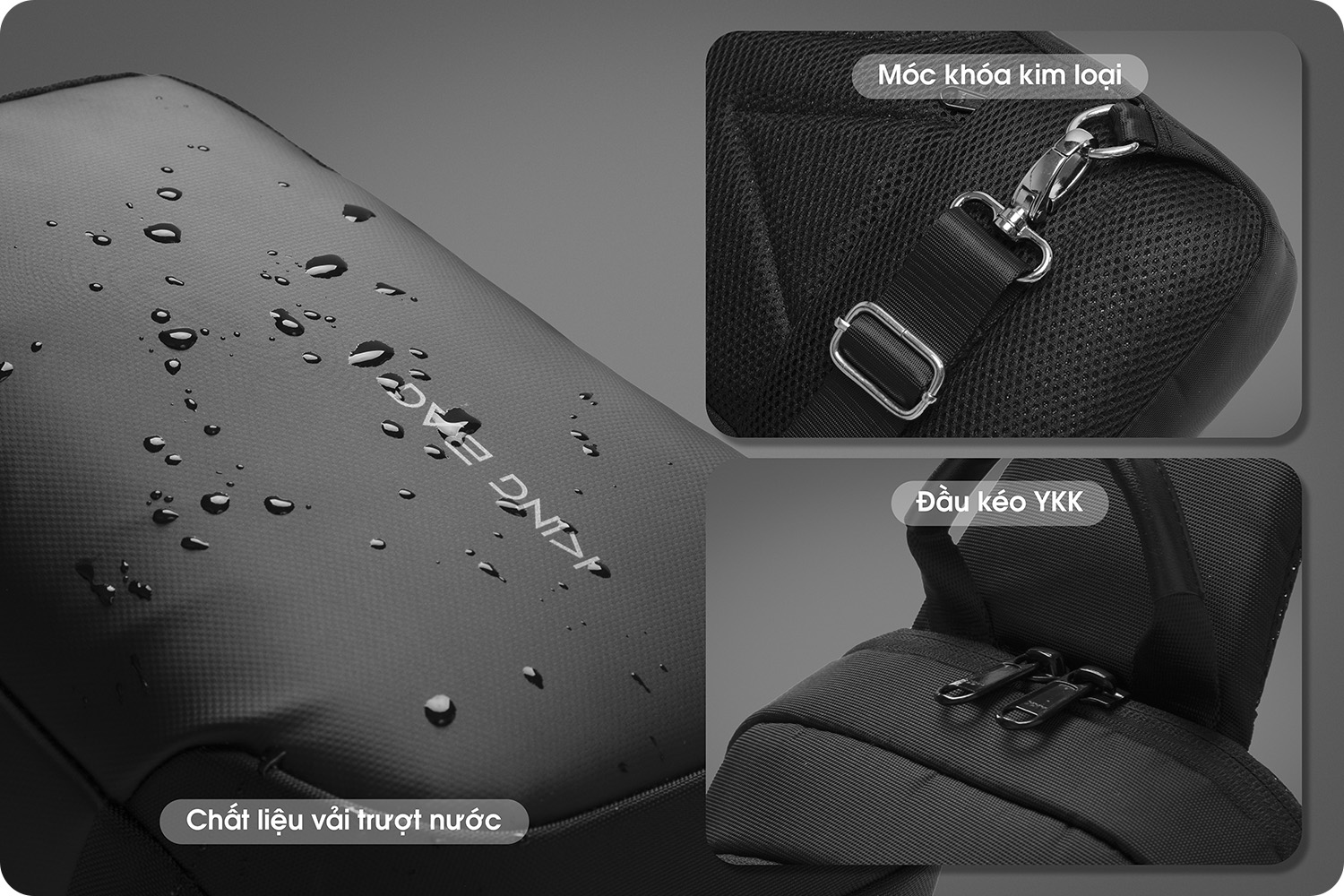 Túi đeo chéo thời trang KINGBAG JULIUS I cổng USB, nhiều ngăn, chống trộm, vải kháng nước tốt - Hàng chính hãng