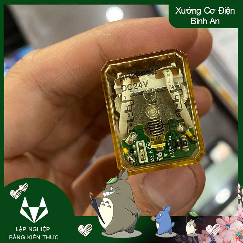 Rơ le kính 24V 8 chân 10A điều khiển tiếp điểm trung gian