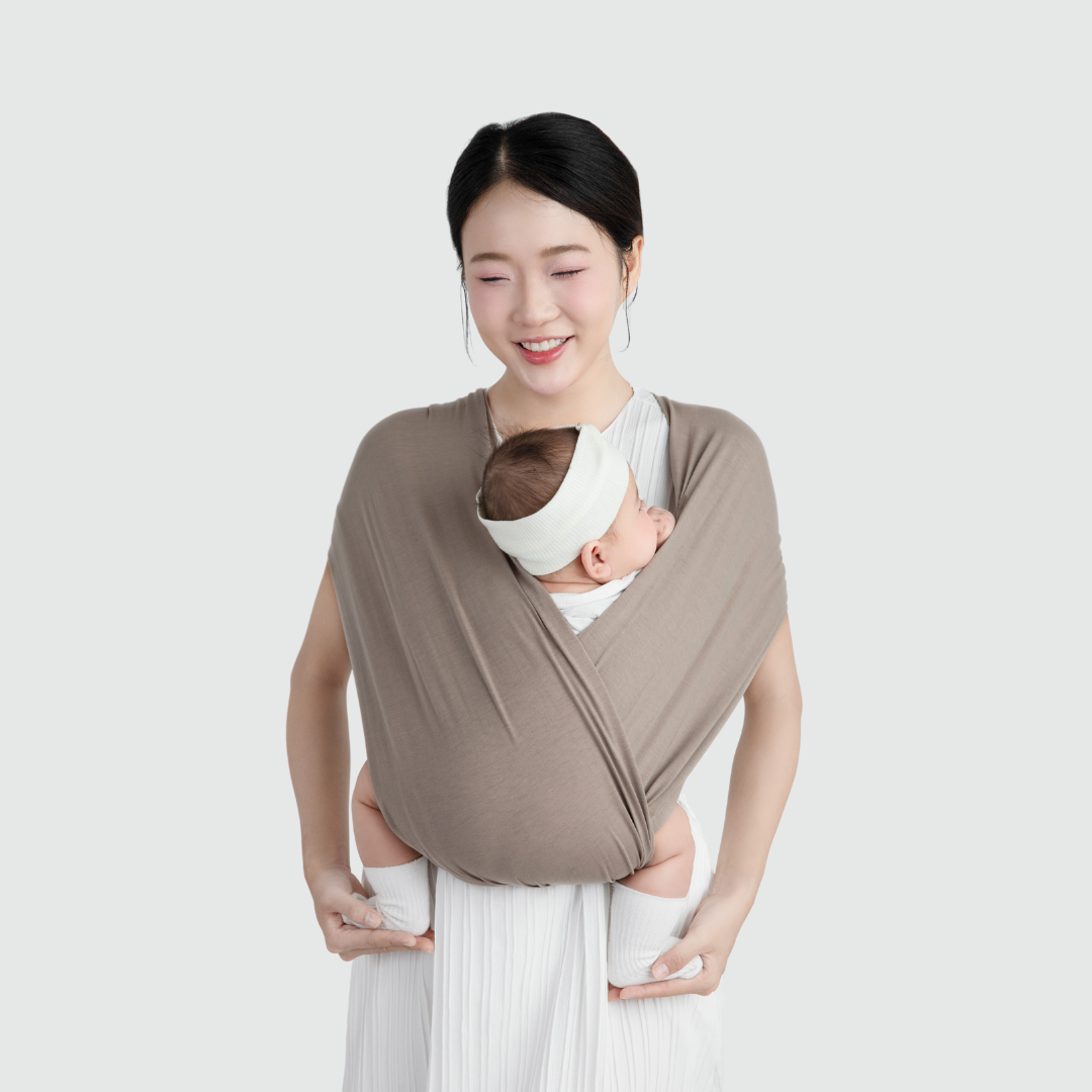[THIẾT KẾ MỚI] Địu Vải EmBé Sling Cao Cấp Màu Mocha Dành Cho Bé Sơ Sinh Từ 0 Đến 24 Tháng Tuổi