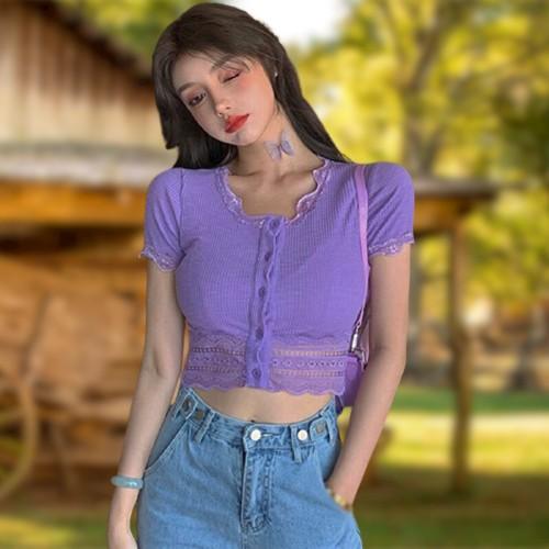 ÁO CROPTOP VIỀN REN ÔM BODY PHONG CÁCH HÀN QUỐC SIÊU XINH, HÀNG CHUẨN ĐẸP, ÁO CROPTOP ĐẸP TRẺ TRUNG NĂNG ĐỘNG CT16