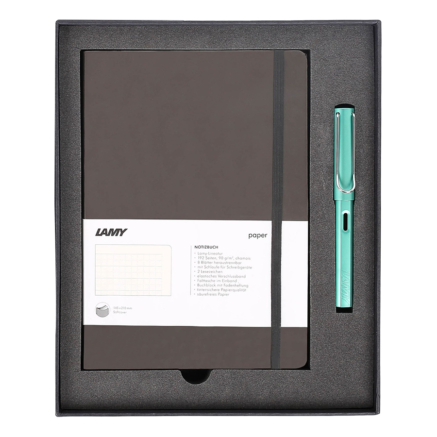 Gift Set Lamy Notebook A5 Softcover Umbra + Lamy Al-Star Bluegreen - GSNAl0017