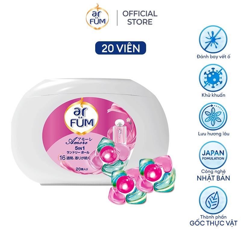 Viên giặt xả arFUM 5 trong 1 MỚI lưu hương lâu 16 tuần, khử khuẩn 99% - (20 viên/ hộp)