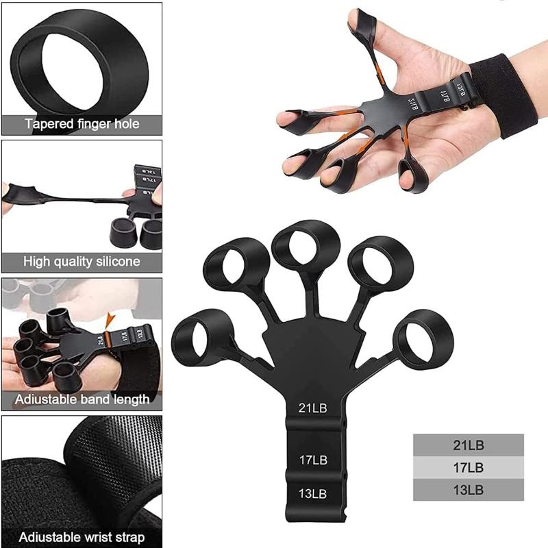 1PCS Silicone nắm chặt tay cầm ngón tay Cánh tay tay cầm tay Huấn luyện tập thể dục Huấn luyện tập thể dục và tập thể dục Tăng cường sức mạnh Color: Grey