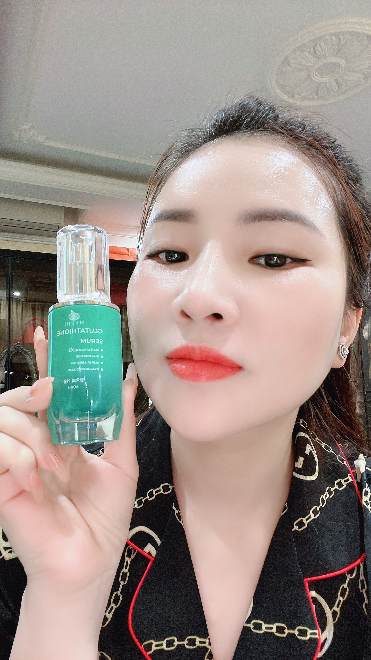 (Tặng tẩy da chết mychi) Serum Mychi - serum cấy trắng lá vàng 24k cam kết hàng chính hãng