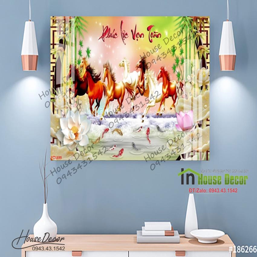 Tranh dán tường 3d Mã Đáo Thành Công - Tranh trang trí phòng khách chất liệu decal keo sẵn bóc dán - md1699