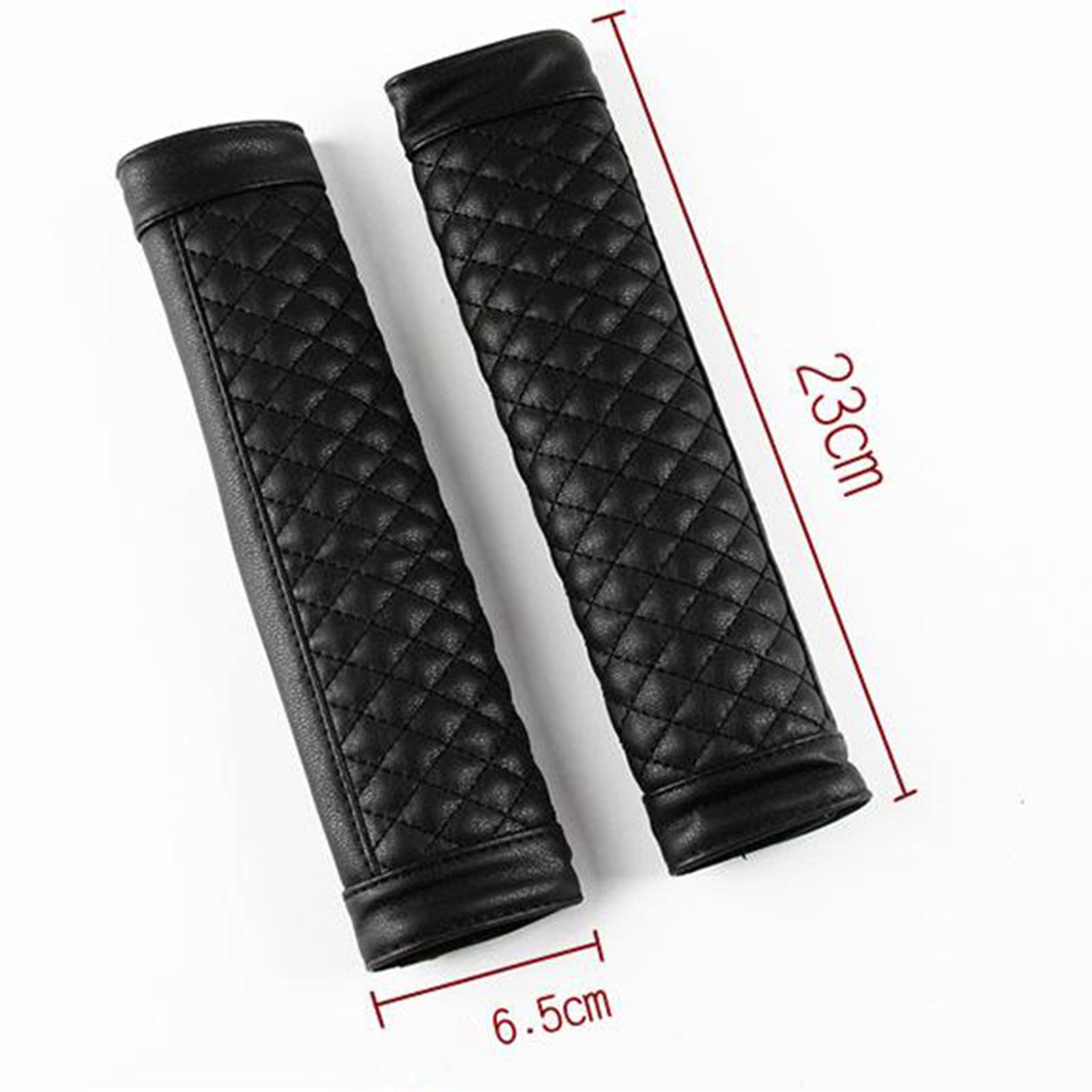 2pcs Stylish Driving Car PU Safety Seat Belt Pads Cover Protector black
