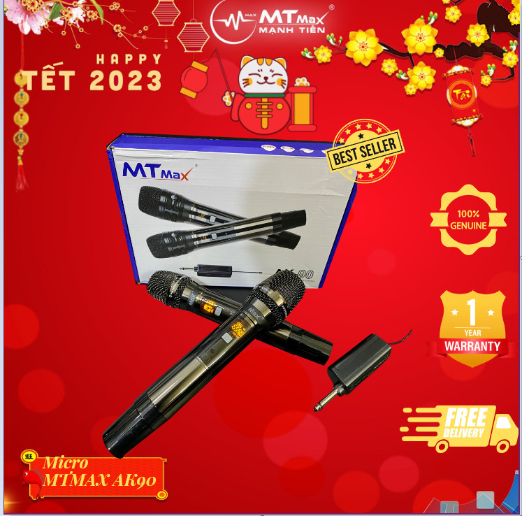 Micro Không Dây MTMAX AK90 Cao Cấp 2 Mic Chuyên Dùng Cho karaoke Hát Nhẹ, hát karaoke gia đình, hội họp tiệc tùng liên hoan, giá cả hợp lý chất lượng cao thiết kế nhỏ gọn sang trọng phù hợp mọi lứa tuổi