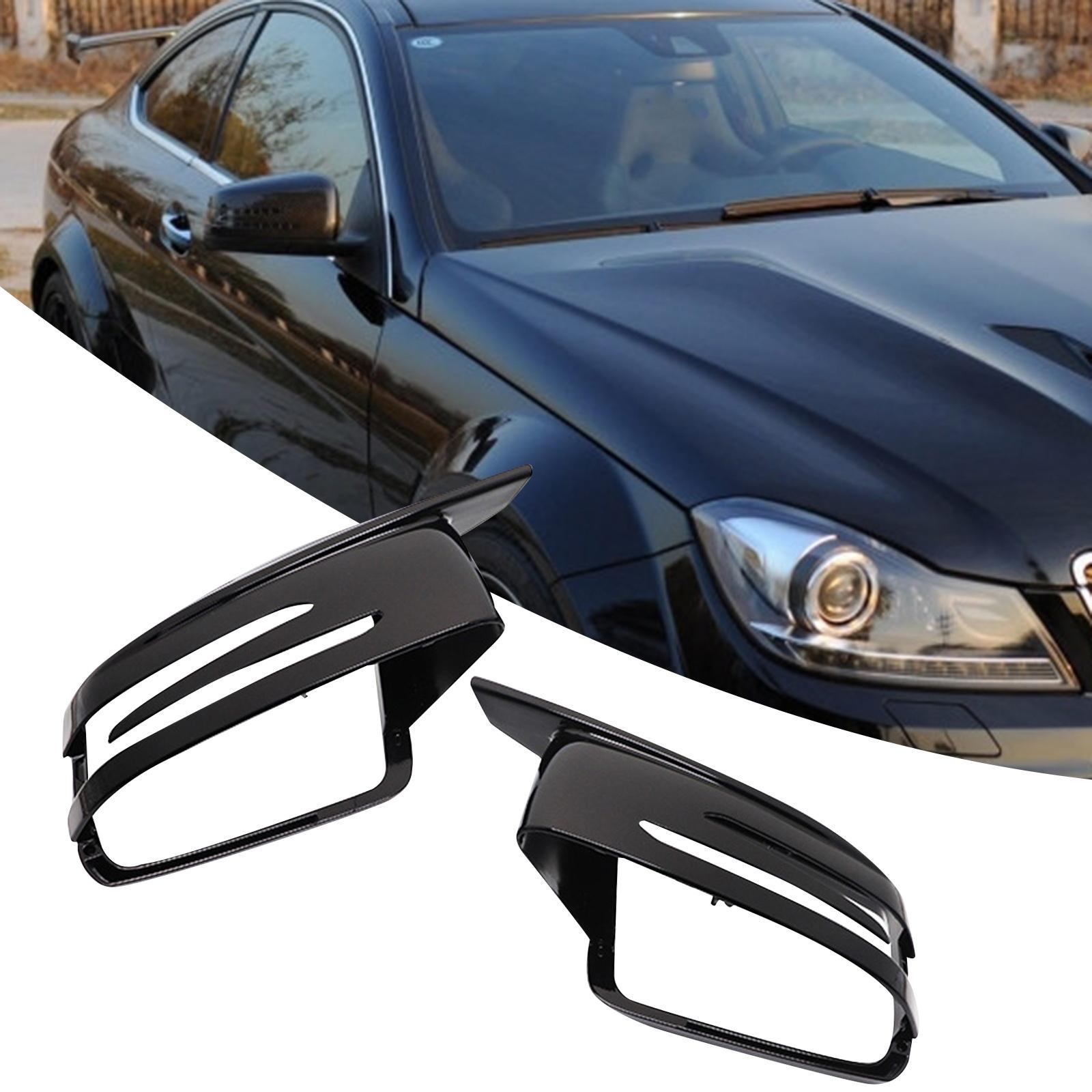 2Pcs Side Rearview Mirror Cap Cover for Mercedes- C Class