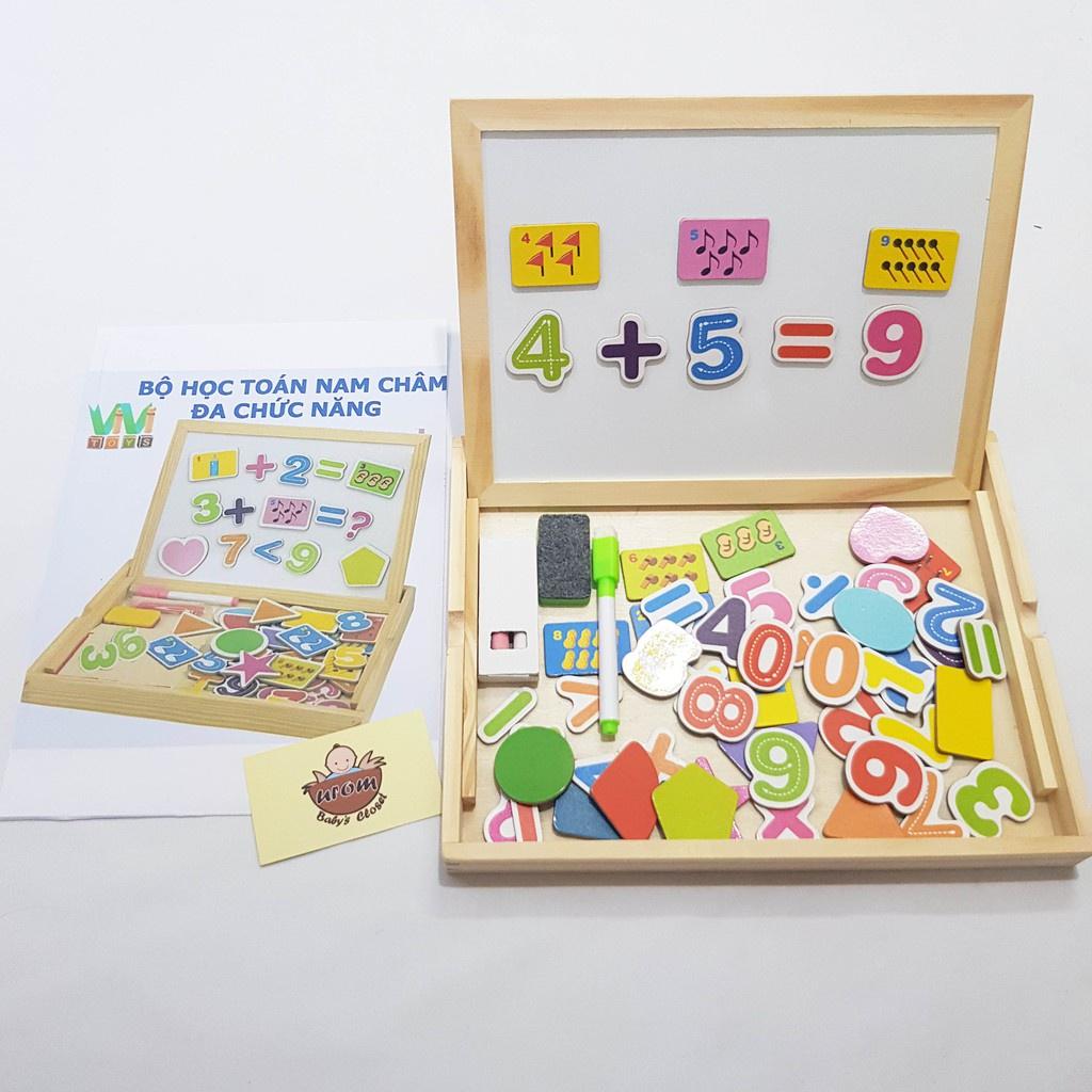Đồ chơi ghép hình nam châm học toán gỗ đa chức năng-Đồ chơi thông minh giáo dục cho bé