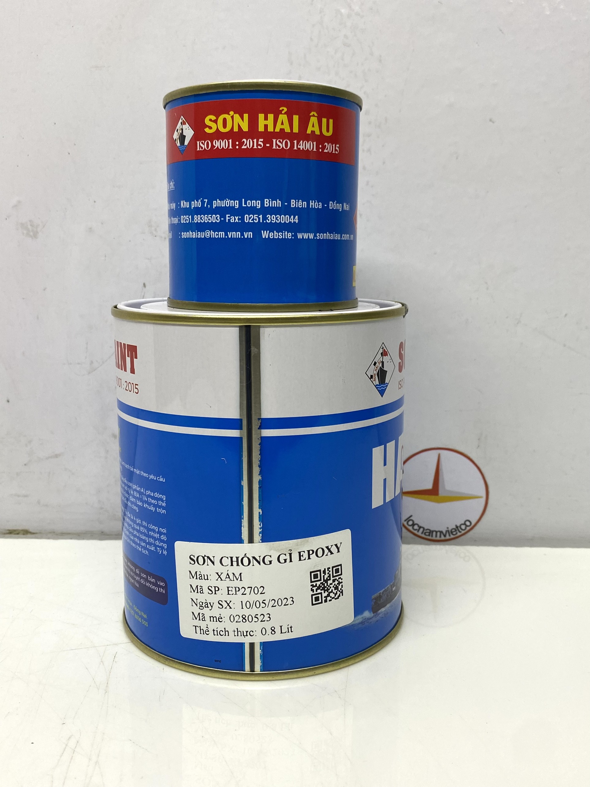 Sơn epoxy chống rỉ xám Hải Âu EP702 1L/Bộ