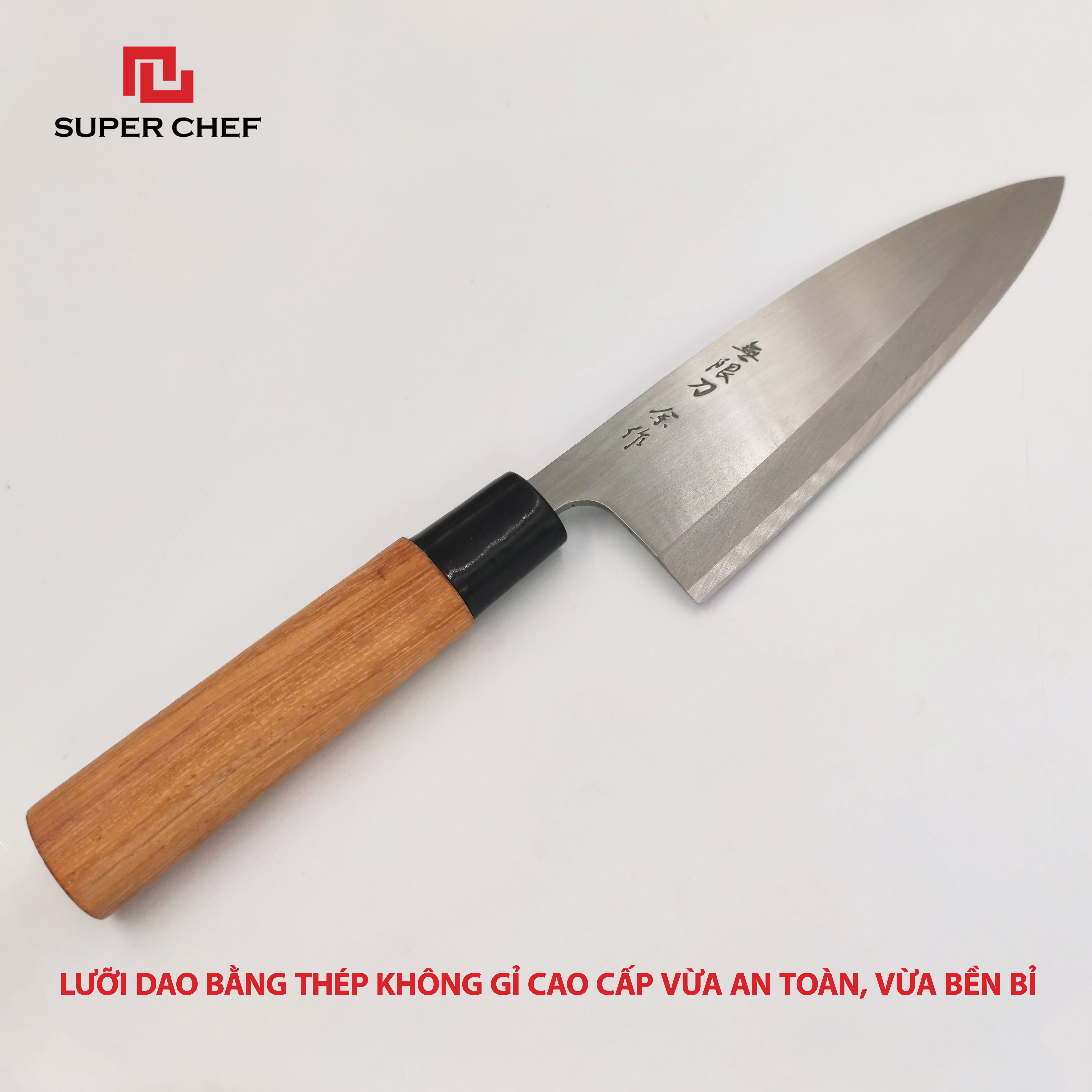 Dao Thái Thịt, Filet Cá Chính Hãng Super Chef Cao Cấp Tiêu Chuẩn Dao Deba Nhật Bản Siêu Sắc Bén, Lâu Cùn Bền Bỉ, Lưỡi Thép Không Gỉ Sét, An Toàn Cho Sức Khỏe, Siêu Tiện Lợi ( Lưỡi dài 16.5cm)