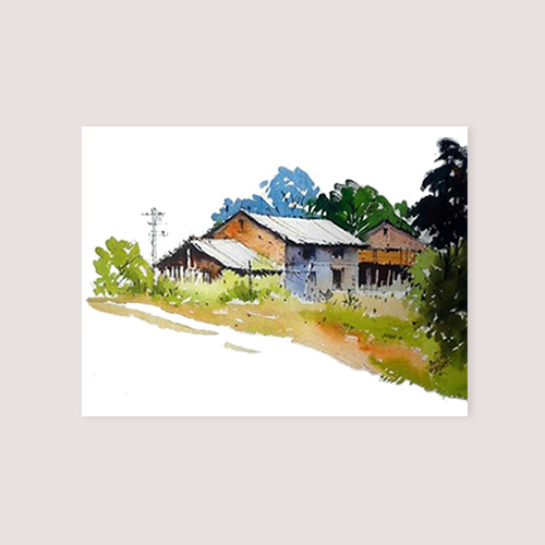 Giấy vẽ màu nước a5 vẽ màu rực rỡ - dòng giấy vân phớt nhẹ nhập từ Ý, chất giấy sang định lượng 300gsm, Green Art
