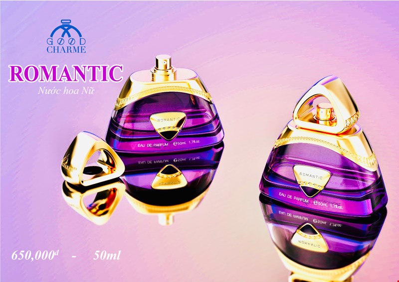 Nước hoa nữ cao cấp, Charme Romantic, chiết xuất hạt cây bụp vang, nốt hương dịu mát, ngọt ngào, 50ml