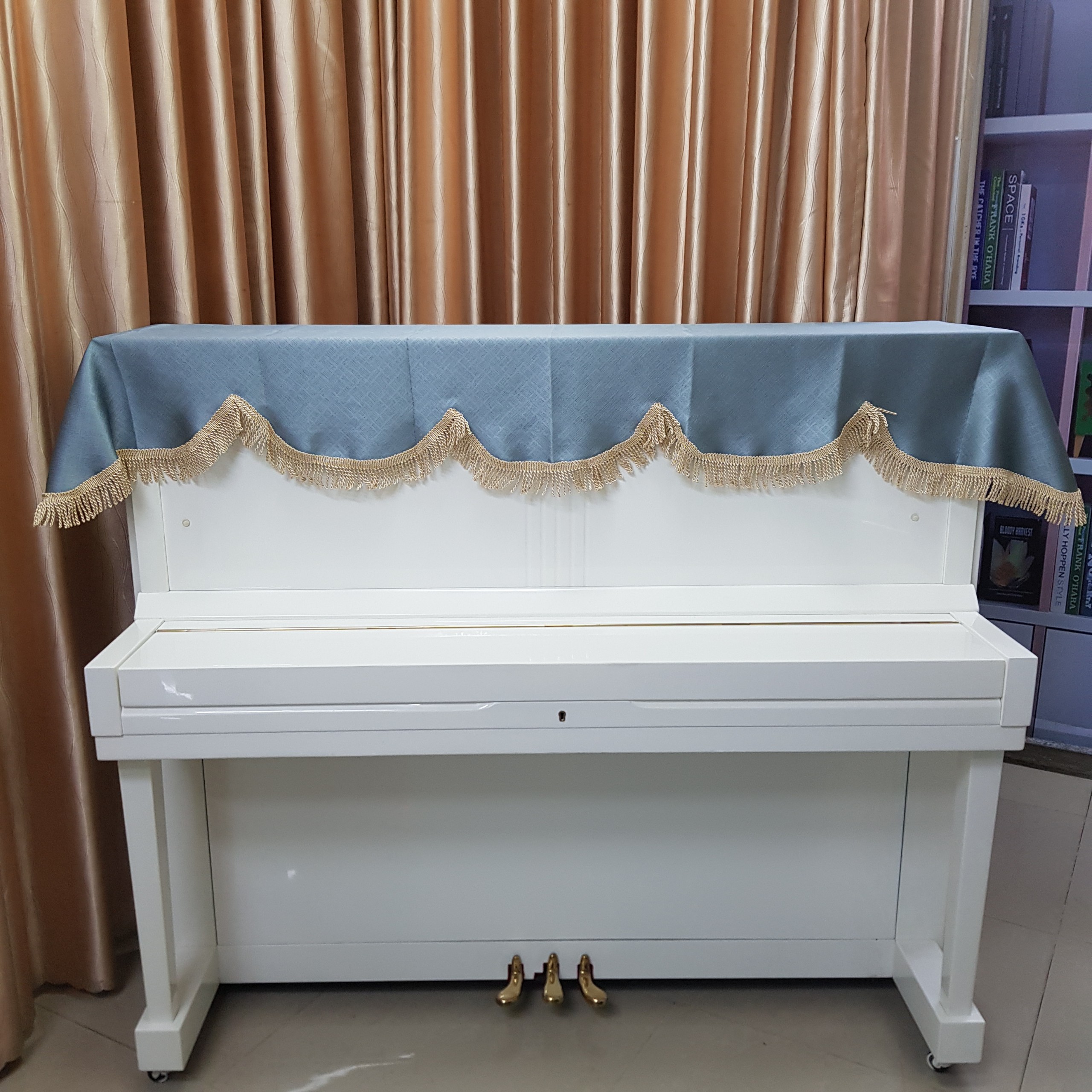 Khăn Phủ đàn Piano màu xanh mẫu mới nhất trong năm