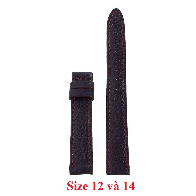 Dây đồng hồ da bò nhiều size màu tím đậm HJ8113-27-41