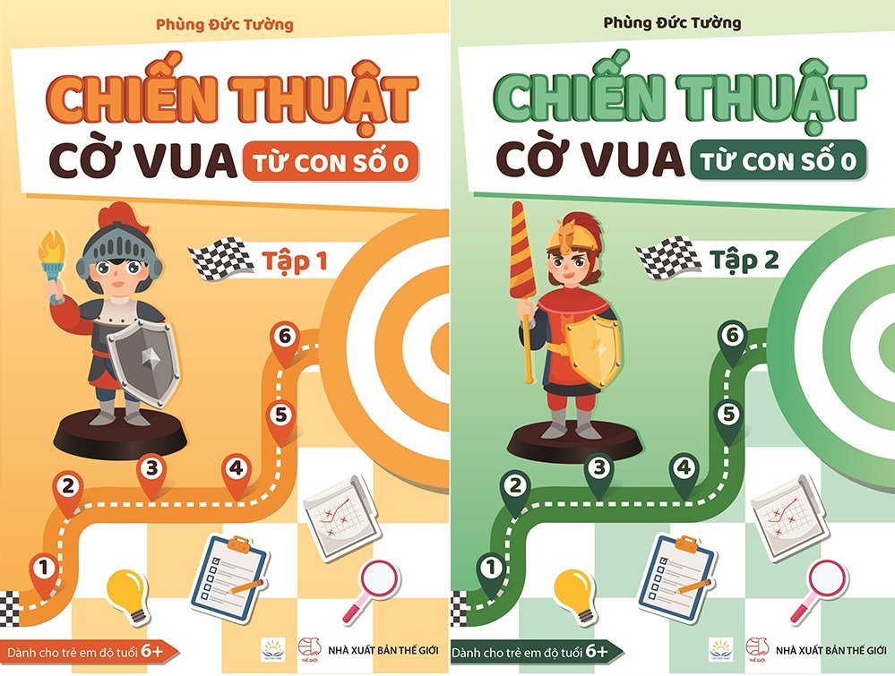 Sách - Combo 2 cuốn: Chiến Thuật Cờ Vua Từ Con Số 0 - Tập 1 và Tập 2 - Tác giả Phùng Đức Tường