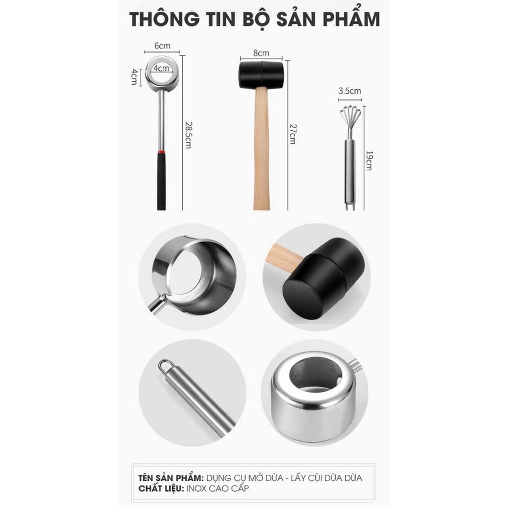 Bộ thưởng thức Dừa trọn vẹn Fullset 3pcs - Home and Garden