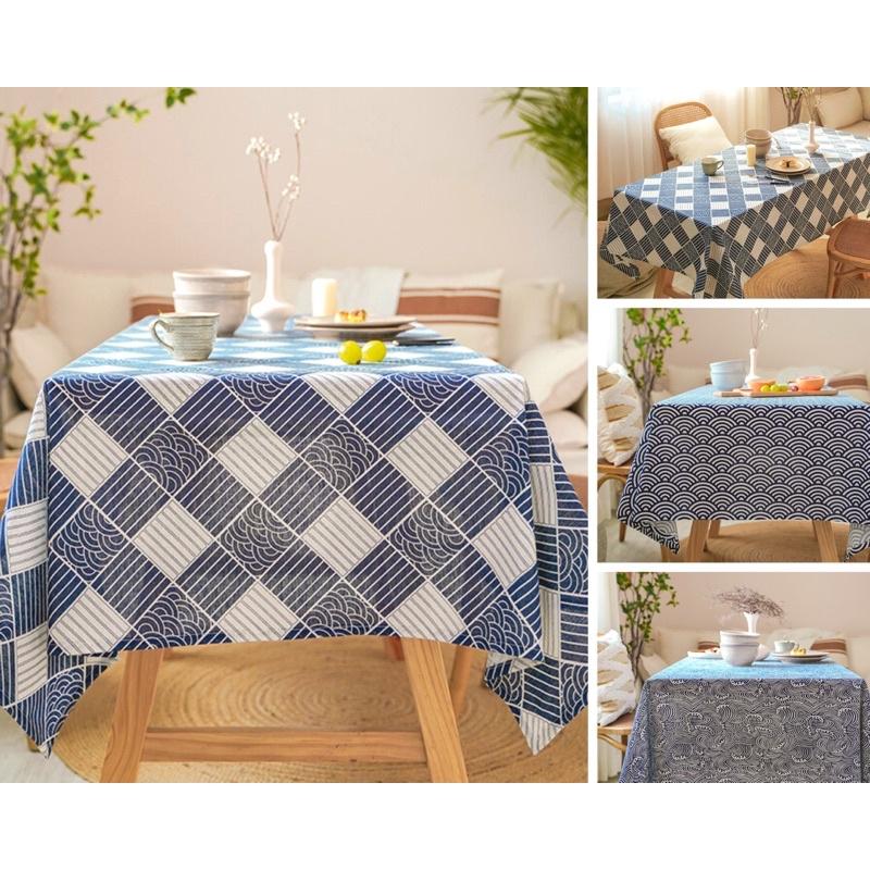 Khăn Trải Bàn Vải Canvas Sọc Caro, Họa Tiết Đơn Giản, Vintage. Thảm Trải Picnic