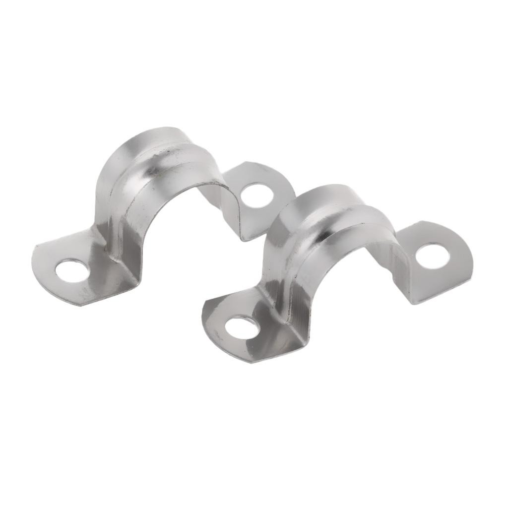 2 Pieces Pipe Tube Conduit Stainless Steel Hanger U Strap Clamps Clip