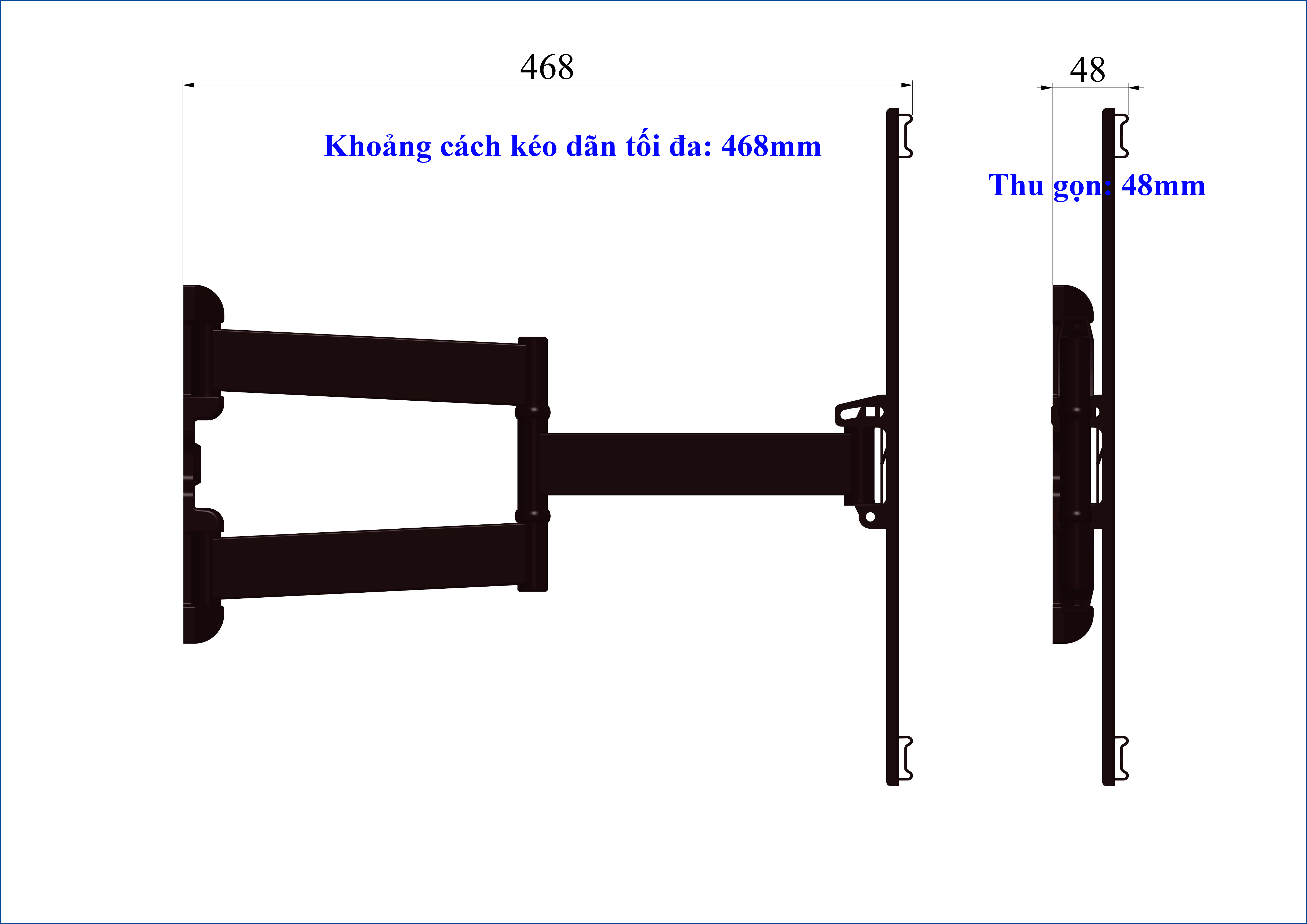 Khung treo tivi đa năng Cảnh Phong X2T468 kích thước từ 43-65 inch - Hàng chính hãng