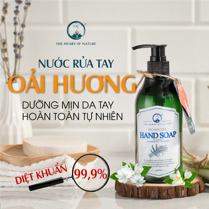 COMBO 3 chai Nước Rửa Tay Tinh Dầu Thảo Mộc Hữu Cơ Organic PK 300ml/CHAI - Tiêu diệt 99.9% vi khuẩn gây bệnh - Hương thơm tinh dầu nhẹ nhàng - Mềm mại cho da tay mẹ, an toàn cho bé.