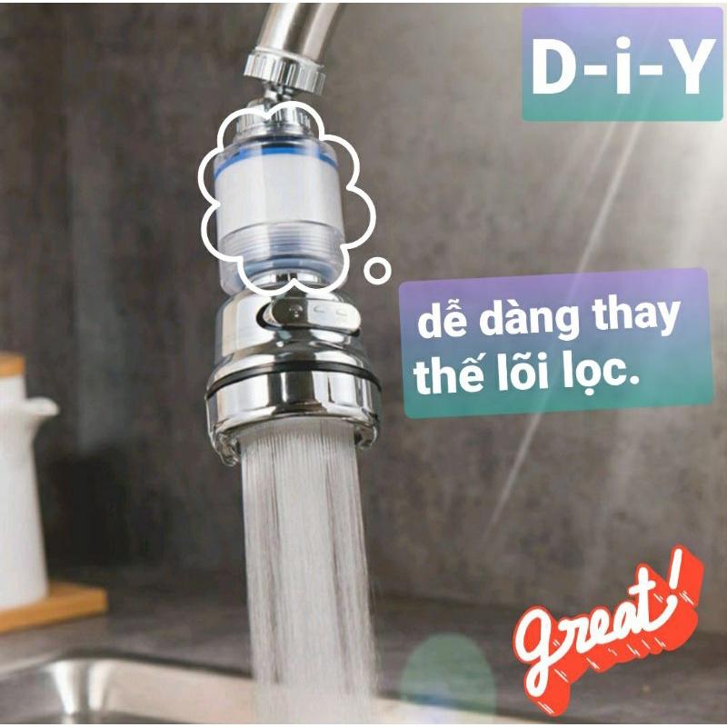 ĐẦU LỌC NƯỚC GẮN VÒI, LỌC CẶN, TĂNG ÁP & XOAY 360*