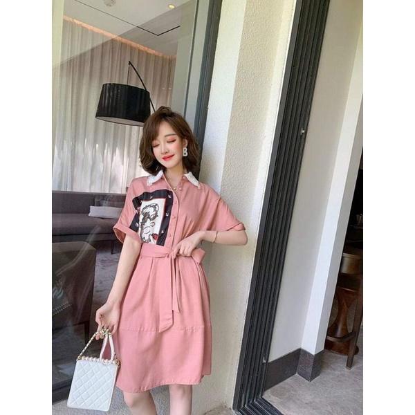 HÀNG NHẬP - ĐẦM LỤA CỔ SƠ MI THẮT NƠ EO CAO CẤP