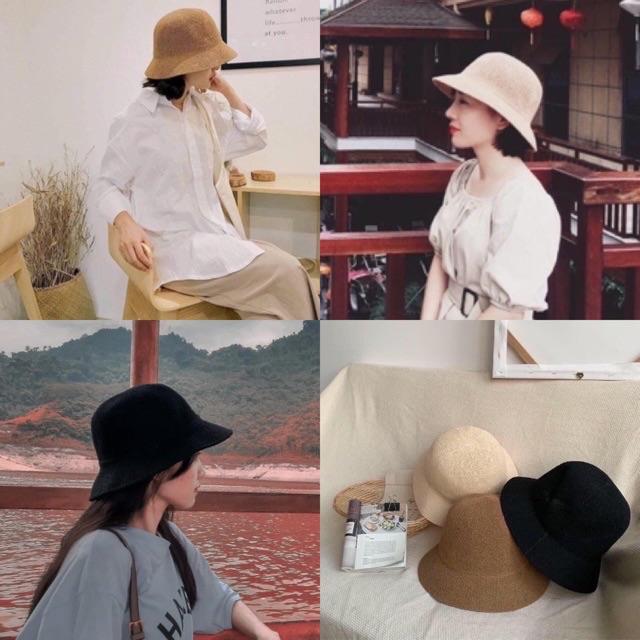 Mũ cói phong cách Hàn Quốc xinh xắn 3 màu