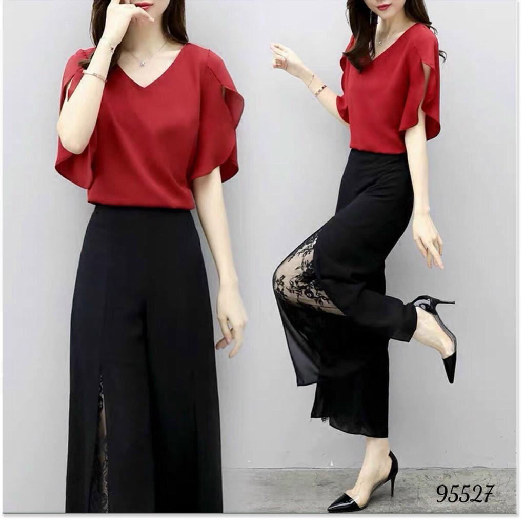 SET COTTON LẠNH,QUẦN CÓ DÂY KÉO,THIẾT KẾ HỌA TIẾT TRƠN NHƯNG KHÔNG KÉM PHẦN SANG TRỌNG LANA FASHION