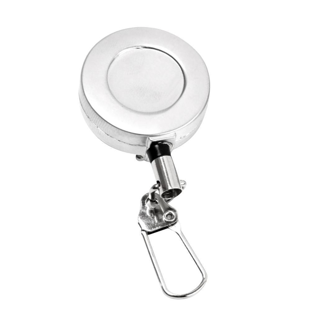 Pin-on Retractor Zinger Gear Keeper for Fishing Hiking - Silver