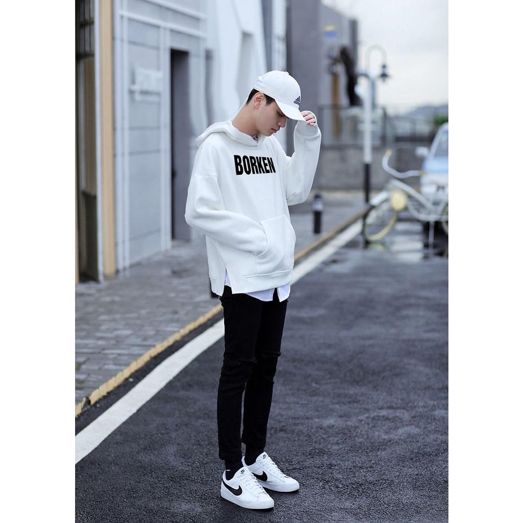 Free Ship - Áo Khoác Nỉ Hoodie In Broken HDI13 - HDI13 - Trắng