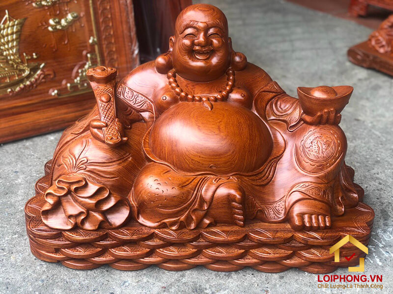 Tượng phật di lặc dài 60 cm x rộng 34 cm x cao 36 cm