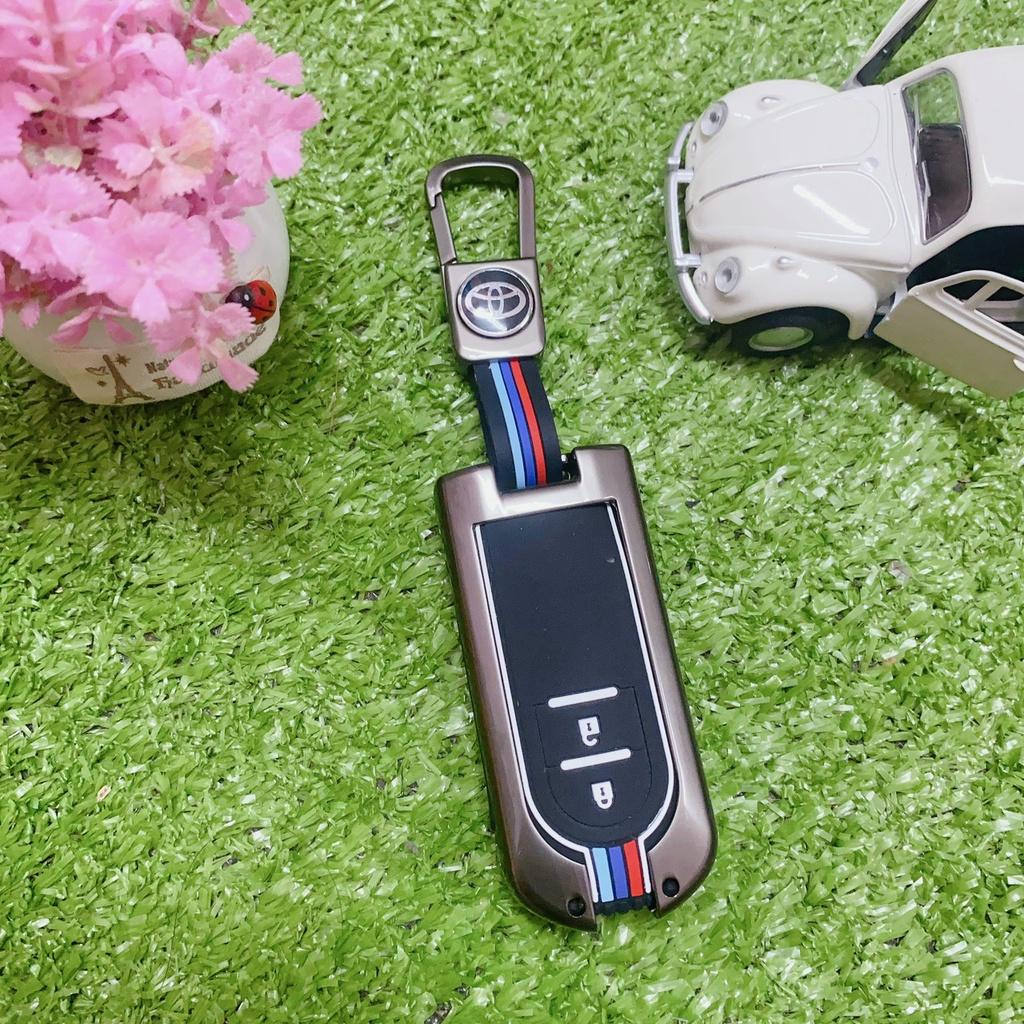Ốp khóa kim loại phản quang-Ốp Chìa Khóa Xe Toyota Rush Wigo Avanza Hợp Kim Kẽm 2 Nút bảo vệ chìa khóa