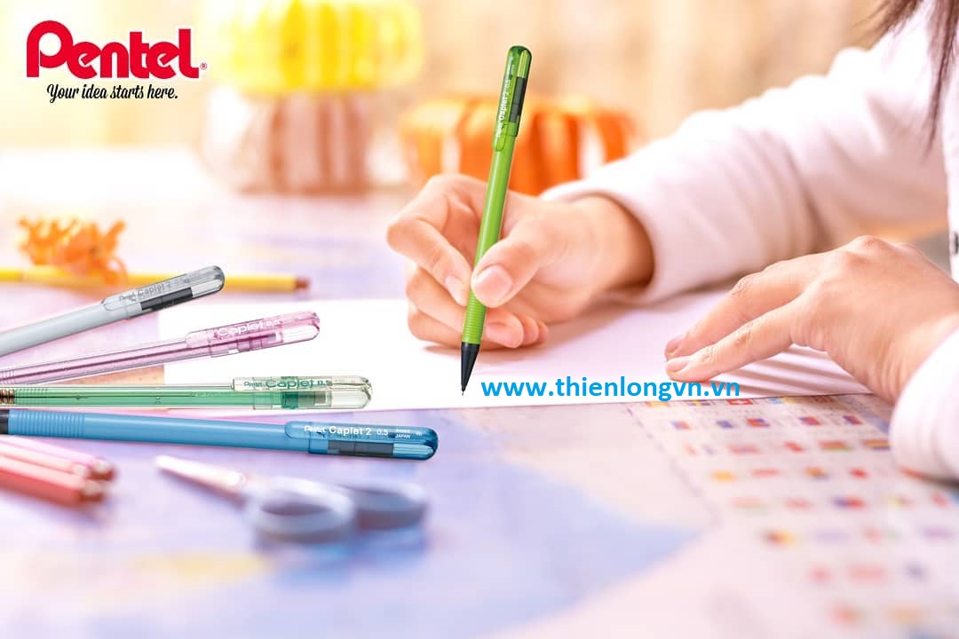 Bút chì kim Pentel A105C - thân bút màu hồng