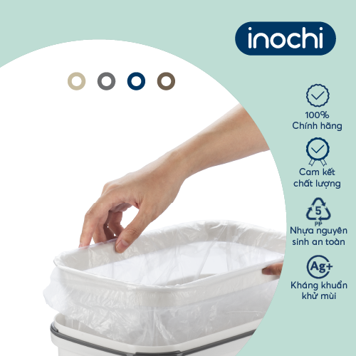 Thùng rác nắp lật Inochi - Hiro 10L (loại kèm ruột)