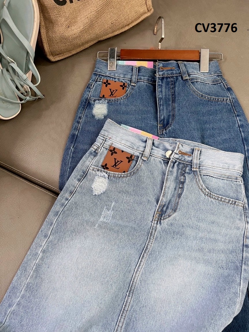 Chân Váy Jeans Dáng Dài Xẻ Bên CV3775