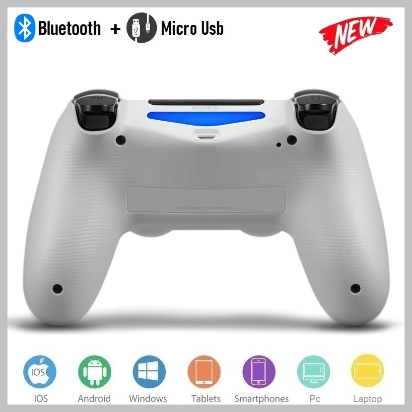 Gamepad Không dây Bluetooth PlayStation white cho máy tính - điện thoại - máy game Console PS/4