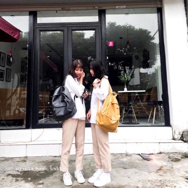 Sét sơ mi dài tay + quần kaki xuông