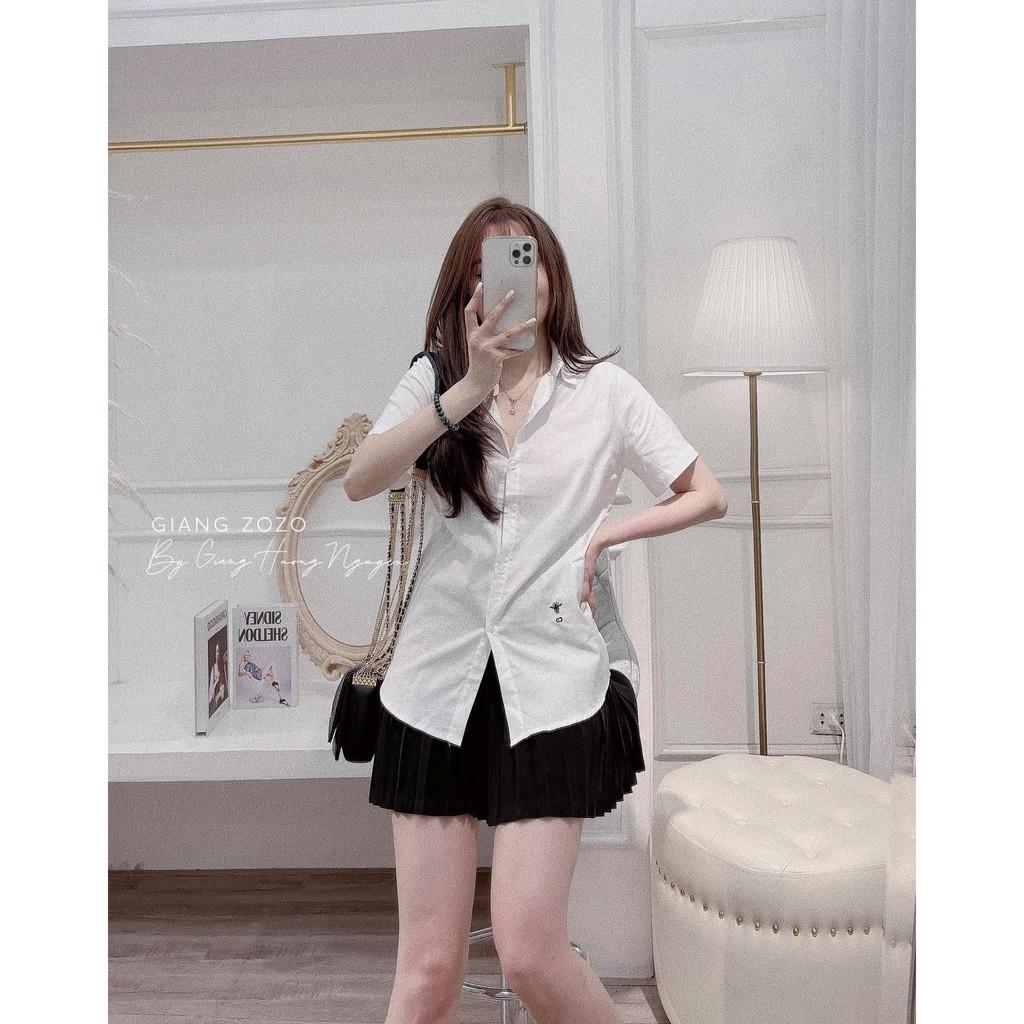 Áo sơ mi cộc tay thêu hình ONG ĐEN