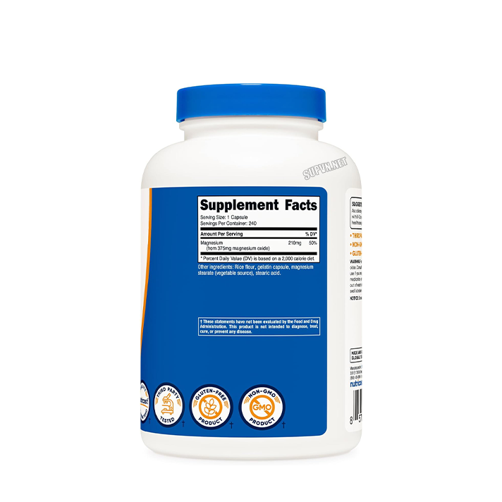 Nutricost Magnesium Oxide (375mg - 240 Viên) - Giảm Stress, Hỗ Trợ Giấc Ngủ Hỗ Trợ Sức Đề Kháng Và Sức Khỏe Tim Mạch